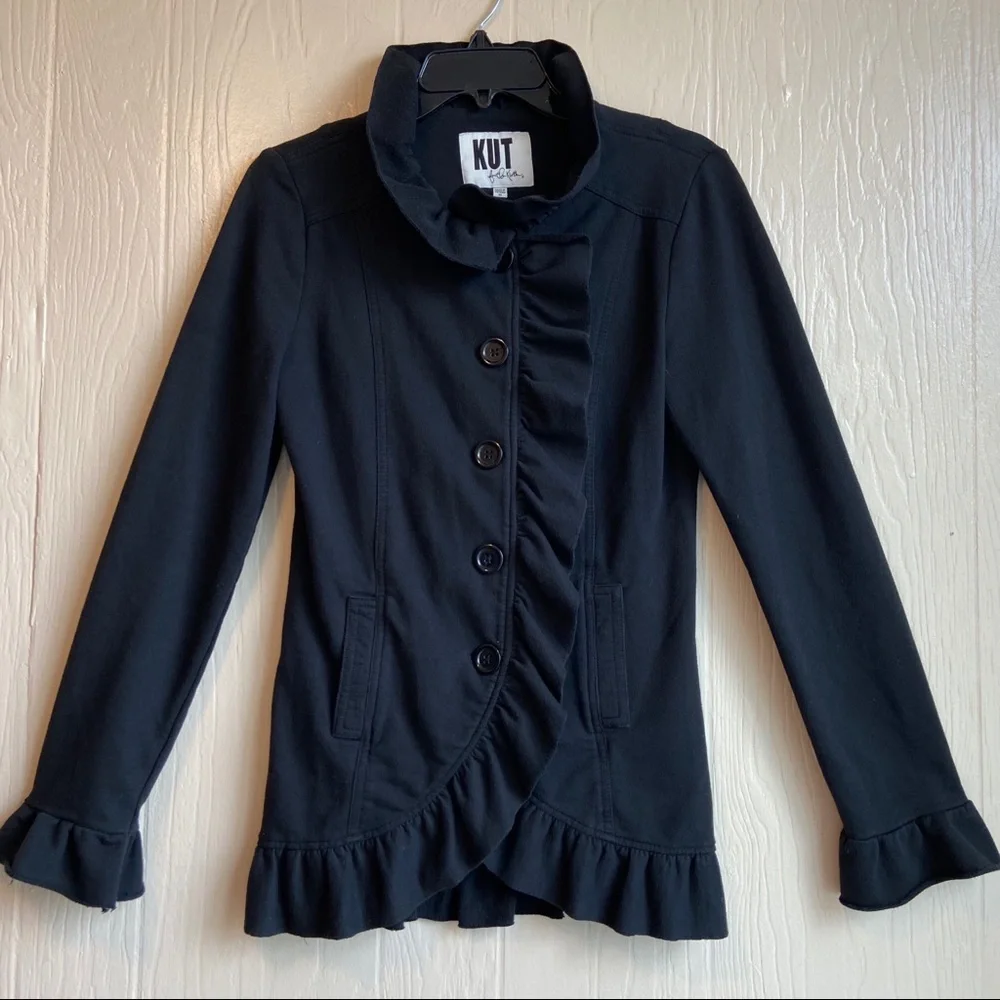 Kut from the Kloth Ruffle Trim Top/Jacket - Picture 3 of 11